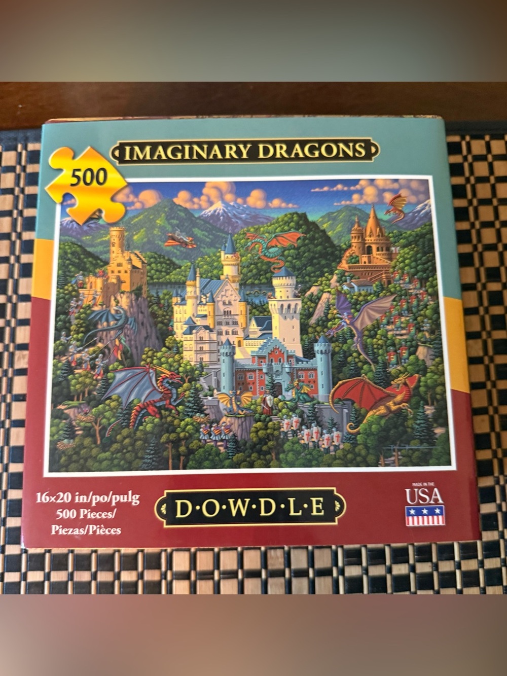 Imaginary Dragons 500-piece Jigsaw Puzzle by Dowdle - Colorful Castle Dragons
